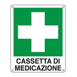 [76914] CARTELLO ALLUMINIO 16x21cm 'CASSETTA DI MEDICAZIONE'