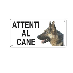 [76921] CARTELLO ALLUMINIO 25x12,5cm 'ATTENTI AL CANE''