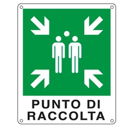 [76912] CARTELLO ALLUMINIO 25x31cm 'PUNTO DI RACCOLTA'