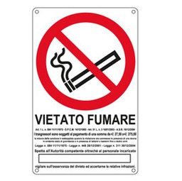 [76894] CARTELLO ALLUMINIO 27x43cm 'VIETATO FUMARE''