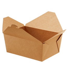 [96599] 40 Contenitori rettangolari da asporto in carta kraft + PE 21x16x9 cm Leone