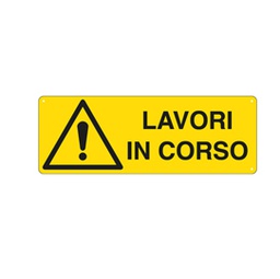 [76904] CARTELLO ALLUMINIO 35x12,5cm 'LAVORI IN CORSO'