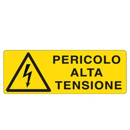 [79823] CARTELLO ALLUMINIO 35x12,5cm 'Pericolo Alta Tensione'