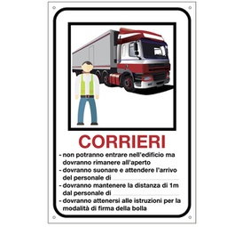[90421] Cartello alluminio 40x60cm per Corrieri personalizzabile