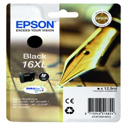 [EPST16314012] CARTUCCIA A PIGMENTI NERO EPSON DURABRITE ULTRA, SERIE 16XL/PENNA E CRUCIVERBA,