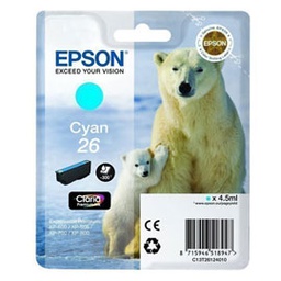 [EPST26124012] CARTUCCIA CIANO EPSON CLARIA PREMIUM SERIE 26/ORSO POLARE IN BLISTER RS