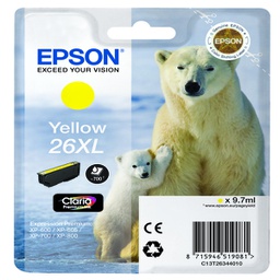 [EPST26344012] CARTUCCIA GIALLO EPSON CLARIA PREMIUM, SERIE 26XL/ORSO POLARE, IN BLISTER
