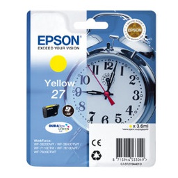 [EPST27044012] CARTUCCIA INCHIOSTRO GIALLO DURABRITE ULTRA, SERIE 27/SVEGLIA