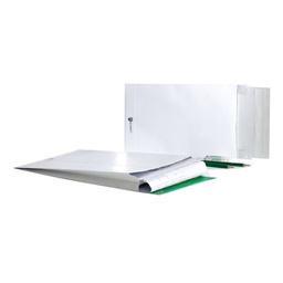 [97499] 100 Buste bianche a sacco con soffietti Securitex  B5 17,6x25x3,8cm 130gr