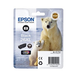 [EPST26314012] CARTUCCIA NERO-FOTO EPSON CLARIA PREMIUM SERIE 26XL/ORSO POLARE IN BLISTER R