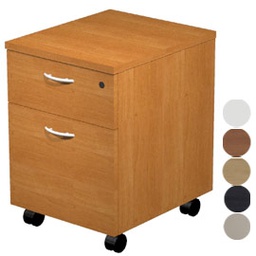 [74376] CASSETTIERA 1 CASS.+1 CLASSIF. con RUOTE NOCE CHIARO - EASY