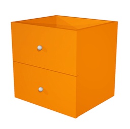 [74441] CASSETTIERA 2CASS. ARANCIONE per LIBRERIA RAINBOW