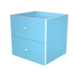 [74442] CASSETTIERA 2CASS. AZZURRO per LIBRERIA RAINBOW