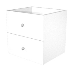 [74437] CASSETTIERA 2CASS. BIANCO per LIBRERIA RAINBOW