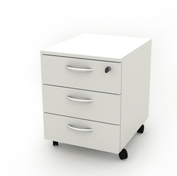 [82846] Cassettiera 3 Cass. con ruote Bianco - Rainbow