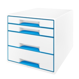 [72095] CASSETTIERA 4 CASSETTI BIANCO/blu Leitz Cube