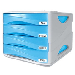 [53989] CASSETTIERA 4 CASS. SMILE AZZURRO TRASP. ARDA