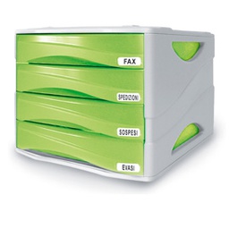 [53990] CASSETTIERA 4 CASS. SMILE VERDE TRASP. ARDA