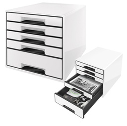 [83028] Cassettiera drawer Cabinet CUBE 5 bianco Leitz