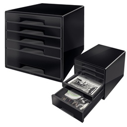 [83029] Cassettiera drawer Cabinet CUBE 5 nero Leitz
