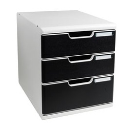 [61954] CASSETTIERA MODULO A4 3 CASSETTI GRIGIO/NERO EXACOMPTA