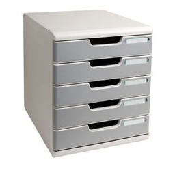 [61958] CASSETTIERA MODULO A4 5 CASSETTI GRIGIO/GRANITO EXACOMPTA