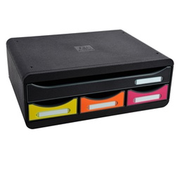 [83527] Cassettiera Toolbox 4 cassetti nero/arlecchino Exacompta