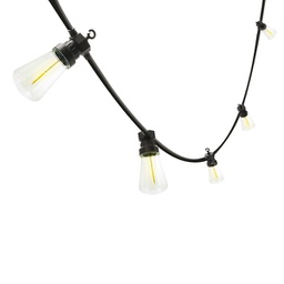 [97009] Catenaria Retro 15mt 20 bulbi filament cavo nero Velamp