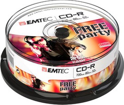 [EMTC802552CB] CD-R EMTEC 80MIN/700MB 52x SPINDLE (kit 25pz