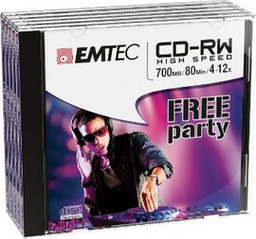 [EMTCRW80512JC] CD-RW EMTEC RW 80MIN/700MB 4-12x JEWEL CASE (kit 5pz)