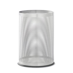[95508] CESTINO TONDO BIANCO 14L IN METALLO TRAFORATO