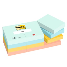 [95657] Cf. 12pz blocco 100fg. Post-it® 38x51mm 653-BEA Beachside