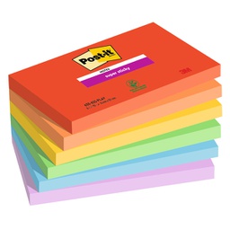 [94372] Cf. 6pz blocco 90foglietti Post-itÂ® Super Sticky 76x127mm 655-6SS-PLAY Playful