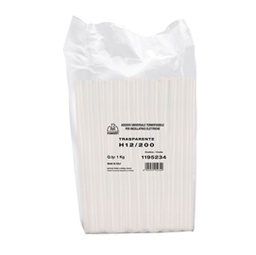 [66926] COLLA TERMOFUSIBILE 20cm D12mm 1Kg TRASPARENTE H 12/200