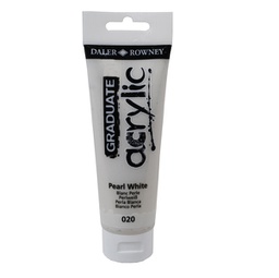 [85485] Colore acrilico fine Graduate tubo 120 ml bianco perla Daler Rowney