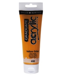 [85522] Colore acrilico fine Graduate tubo 120ml giallo ocra Daler Rowney