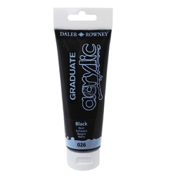 [85487] Colore acrilico fine Graduate tubo 120 ml nero Daler Rowney