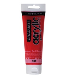 [85509] Colore acrilico fine Graduate tubo 120ml rosso cadmio scuro imit. Daler Rowney