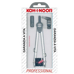 [63239] COMPASSO PROFESSIONAL 155mm+allunga telescopica 3pz KOHINOOR