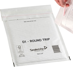 [83482] Conf.100 Buste imbottite Bianche D 18x26cm Andata-Ritorno Mail Lite® Round Trip