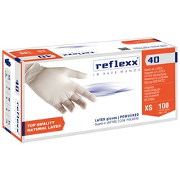 [96920] Conf 100 Guanti In lattice c/polvere R40 taglia M bianchi Reflexx