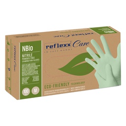 [96880] Conf 100 Guanti in nitrile bio tg M verde pastello Reflexx