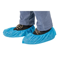 [90907] Conf. 100 sovrascarpe in CPE Tg. Unica MONOUSO non sterili azzurro