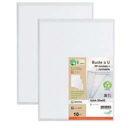 [94539] Conf 10 Buste a U in PP riciclato 30x42cm GAIA Sei rota