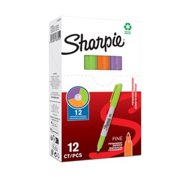 [94328] CONF. 12 MARCATORI SHARPIE FINE 1.0MM COLORI ASSORTITI LIME/ARANCIONE/BERRY