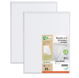 [94538] Conf 25 Buste a U in PP riciclato 25x35cm GAIA Sei rota