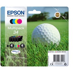[EPST34664010] CONF. 4 CARTUCCE INK MULTIPACK 1 PER COLORE 34 PALLINA DA GOLF