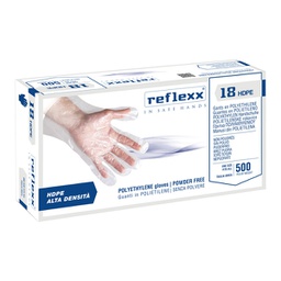 [96932] Conf 500 Guanti HDPE P500 taglia unica trasparente Reflexx