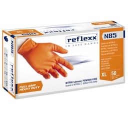 [96895] Conf 50 Guanti In Nitrile N85 arancione tg XL ultra resistenti Reflexx