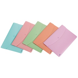 [89353] Conf 5 buste c/bottone col. Ass PASTEL A4 PP Favorit